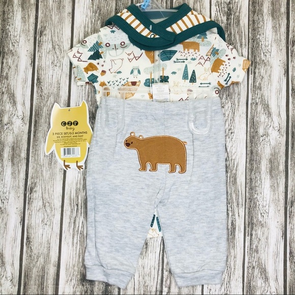 CJP BABY 3pc Fox Bear/CAMPING OUTFIT 0-3M New NWT - Picture 5 of 7